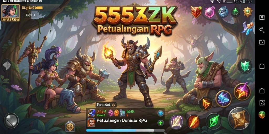 Tampilan gameplay RPG 555ZK yang epik dan menarik.