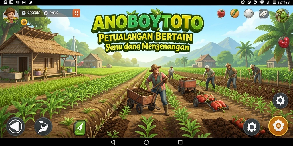 Tampilan screenshot ANOBOYTOTO dengan gameplay pertanian yang menarik.