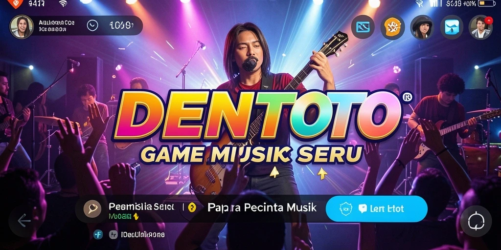 Screenshot gameplay DENTOTO menampilkan tantangan musik yang seru.