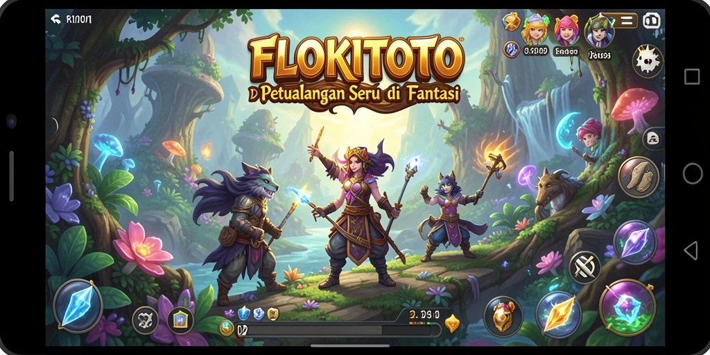 Tampilan gameplay petualangan seru di FLOKITOTO dengan grafis menawan.