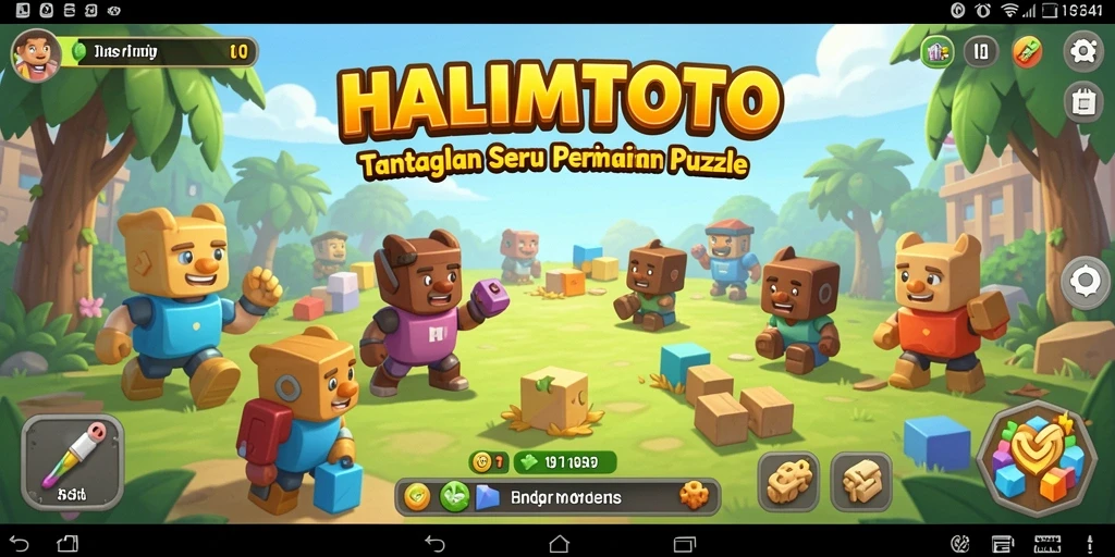 Screenshot gameplay HALIMTOTO menampilkan tantangan puzzle yang menarik.