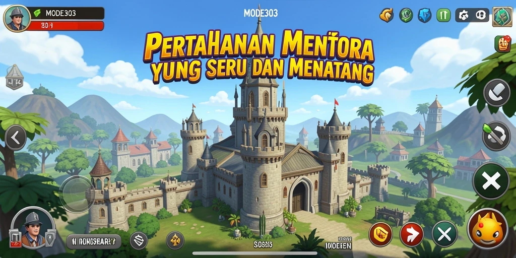 Tampilan gameplay menara pertahanan yang seru dan strategis.