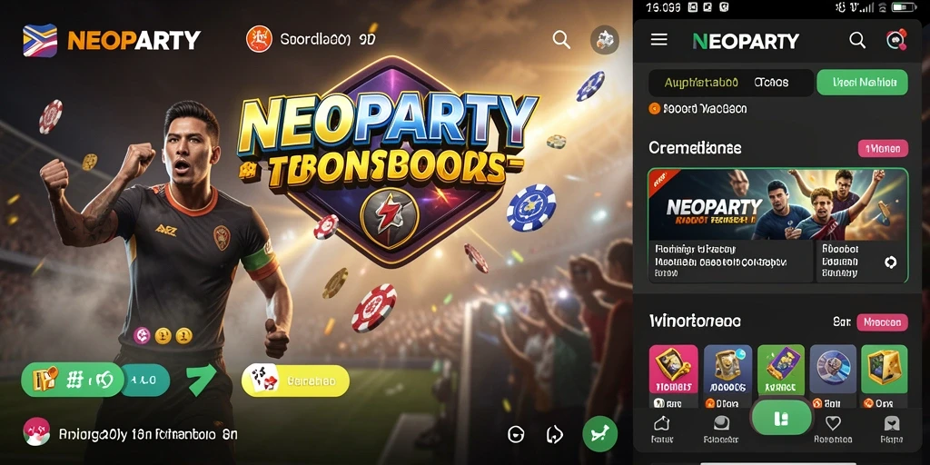 Screenshot NEOPARTY menampilkan tampilan menarik dari antarmuka taruhan olahraga.