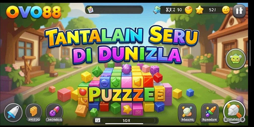 Tampilan gameplay Puzzle OVO88 yang seru dan menantang.