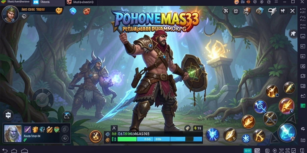 Tangkapan layar gameplay menampilkan pertempuran seru dalam POHONEMAS33.