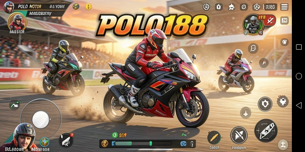 Tampilan menarik dari gameplay balapan motor yang mendebarkan.