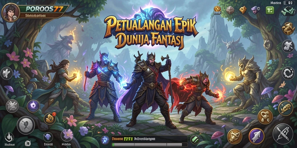 Screenshot gameplay menarik dari POROS77 dengan pertarungan epik.