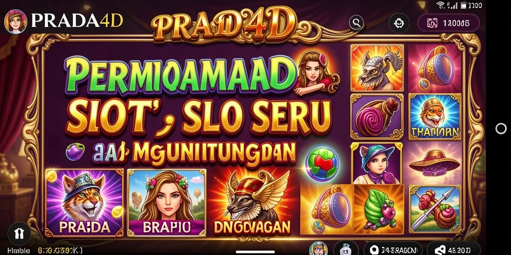 Screenshot gameplay PRADA4D menampilkan suasana permainan slot yang mengasyikkan.
