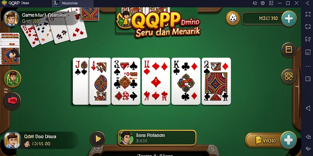 Screenshot gameplay QQRP menampilkan aksi seru permainan Domino.