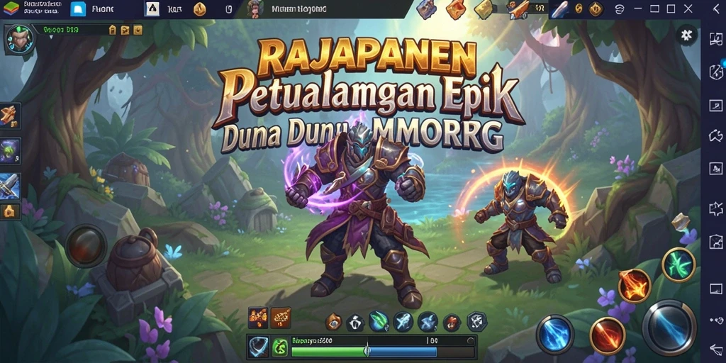 Screenshot gameplay RAJAPANEN menampilkan pertarungan epik antar pemain di dunia MMORPG.