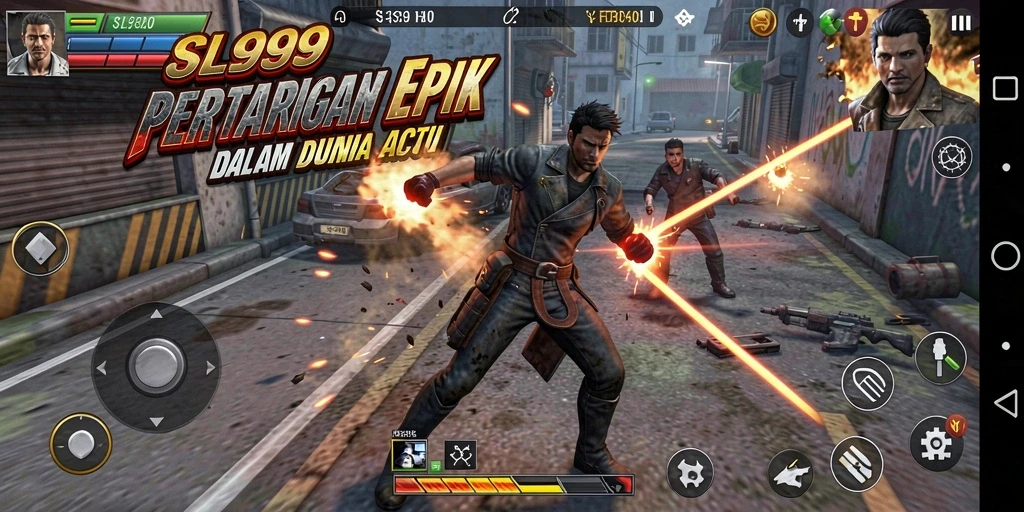 Tampilan gameplay mendebarkan SL999 yang penuh aksi.