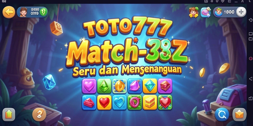 Tampilan gameplay menarik dari TOTO777 dengan level match-3 yang seru.