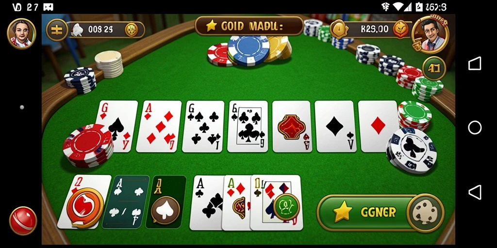 Tampilan screenshot gameplay V07 menampilkan suasana bermain Gaple yang seru.