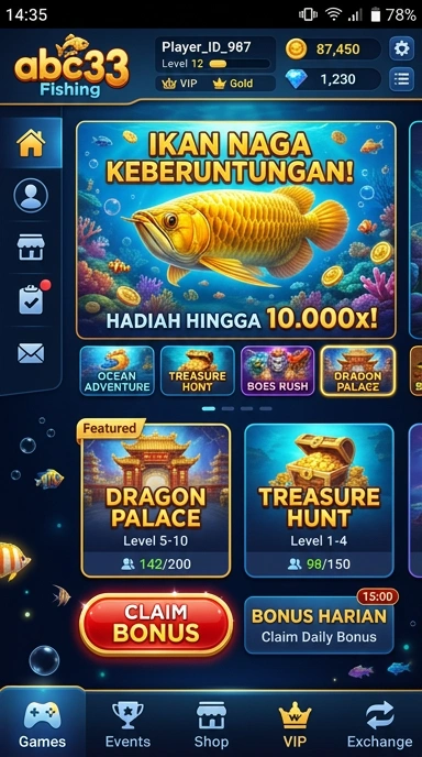 Tampilan awal aplikasi abc33 yang menarik dan mudah dinavigasi.